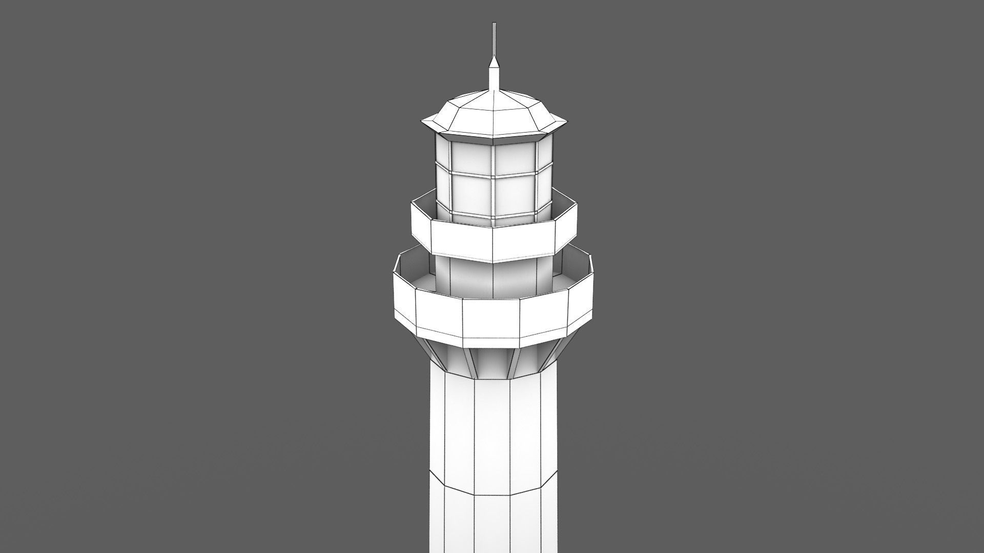 Port Canaveral Lighthouse Low-poly 3D model_7