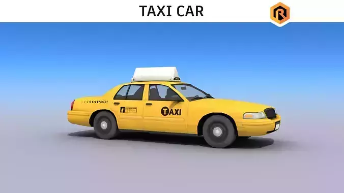 New York Taxi Car Low-poly 3D model