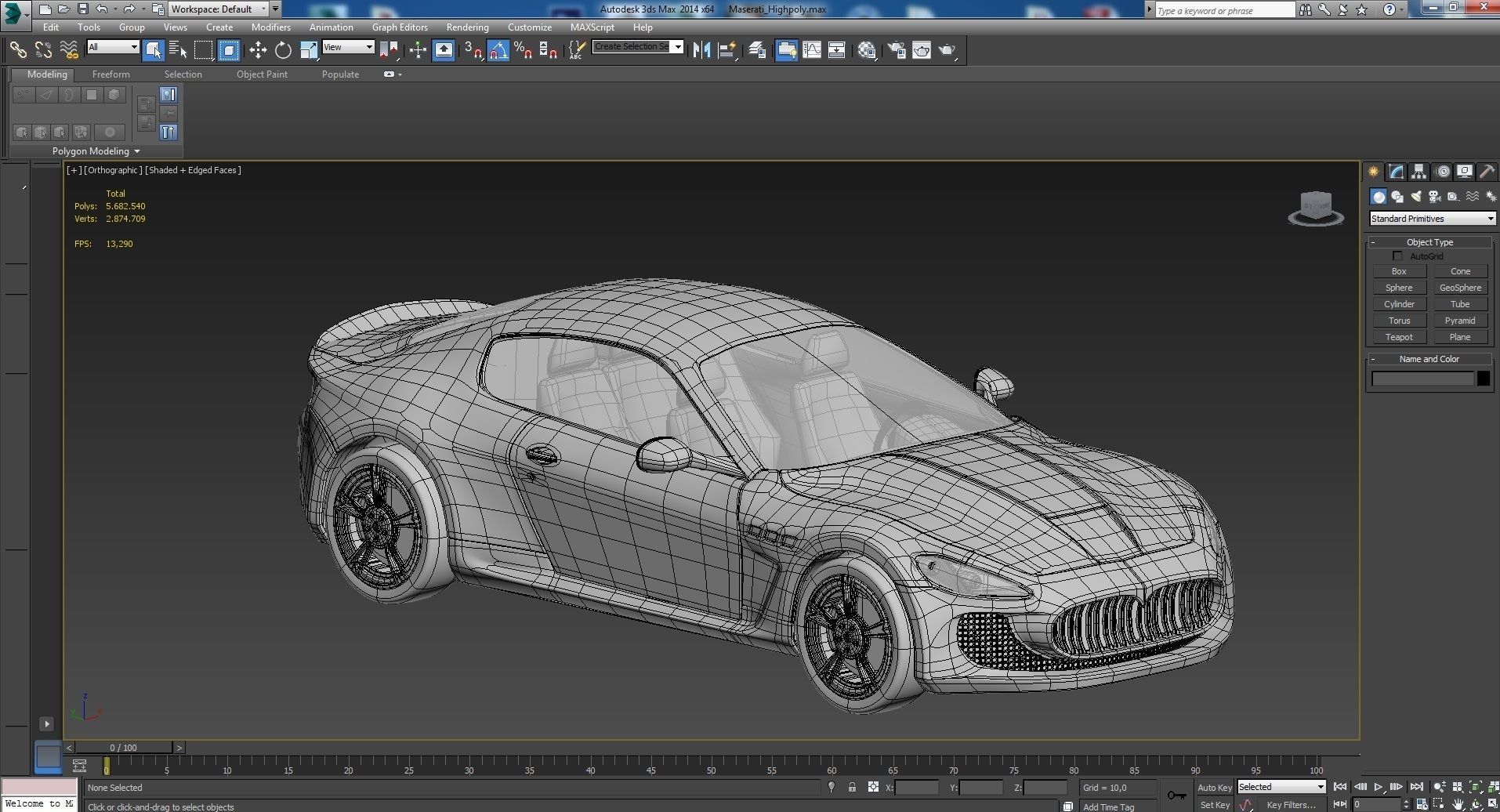Maserati Gt Low-poly 3D model_2