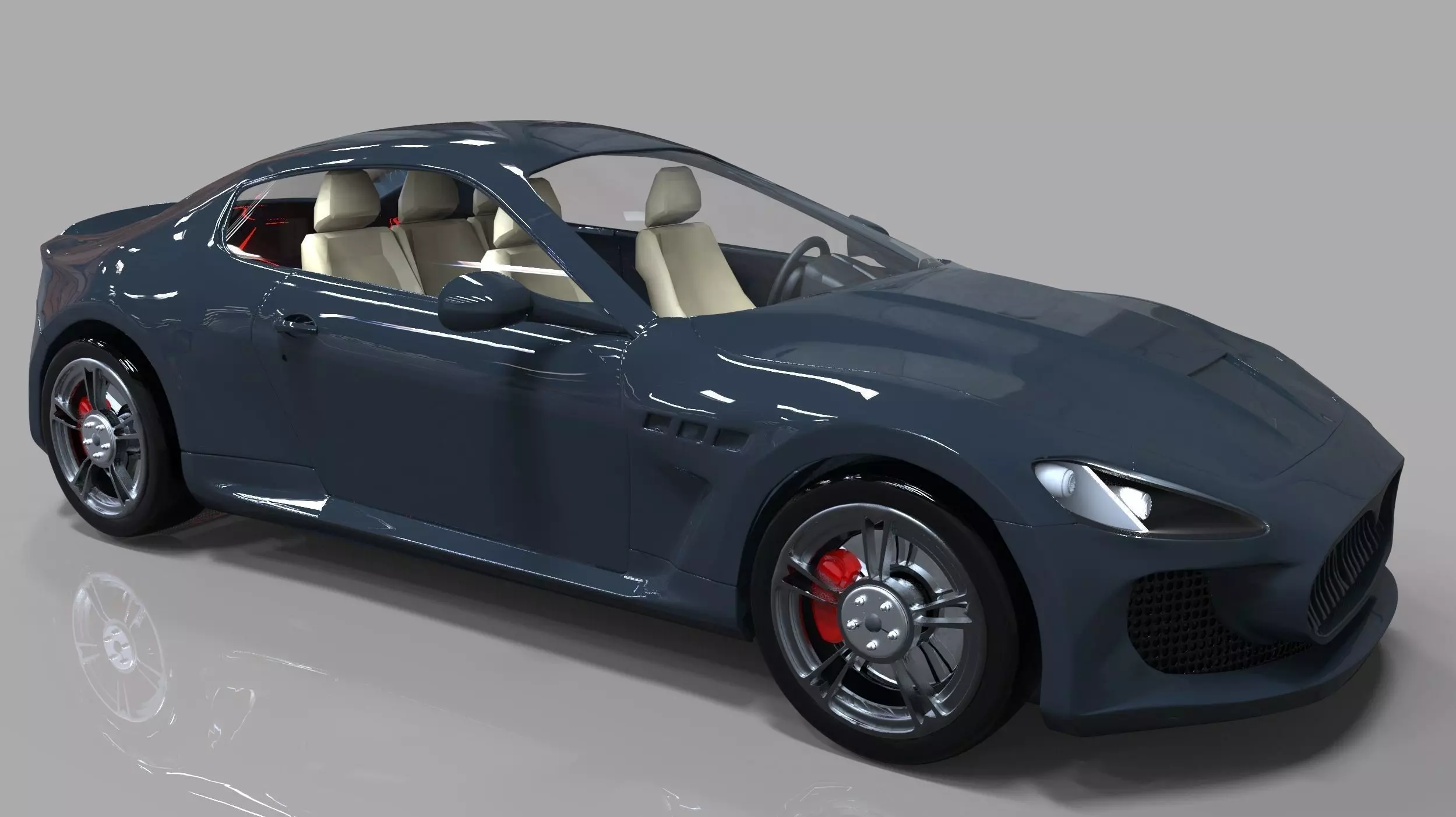 Maserati Gt Low-poly 3D model_0