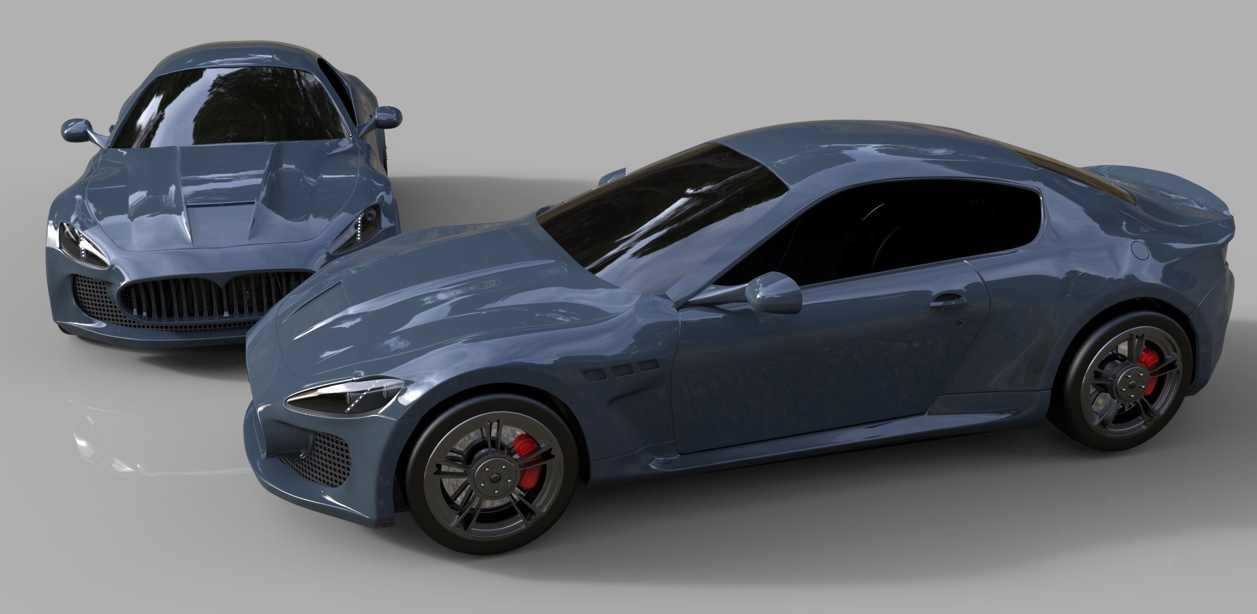 Maserati Gt Low-poly 3D model_1