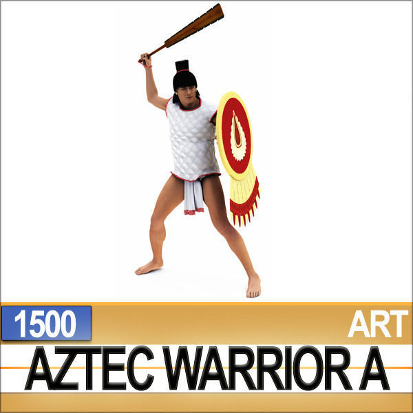 Aztec Warrior A 1500 3D model_2