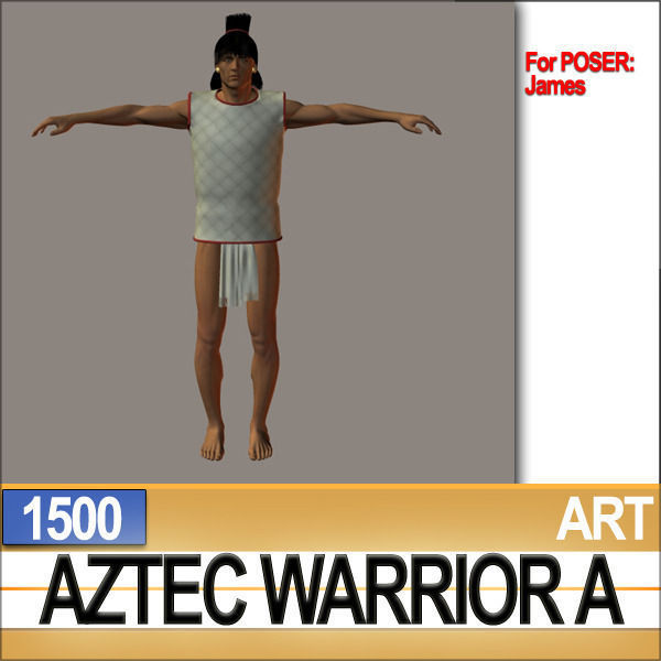 Aztec Warrior A 1500 3D model_10