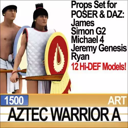 Aztec Warrior A 1500 3D model