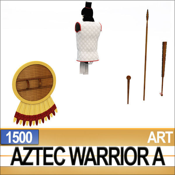 Aztec Warrior A 1500 3D model_6