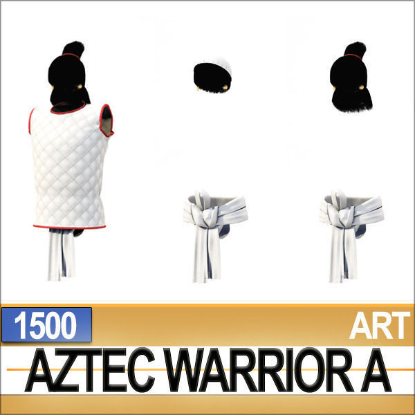 Aztec Warrior A 1500 3D model_9