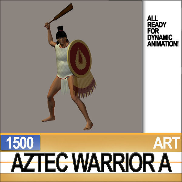 Aztec Warrior A 1500 3D model_15