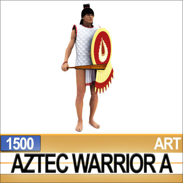 Aztec Warrior A 1500 3D model_3