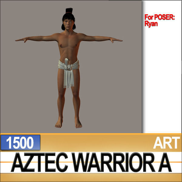 Aztec Warrior A 1500 3D model_13