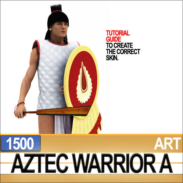 Aztec Warrior A 1500 3D model_16