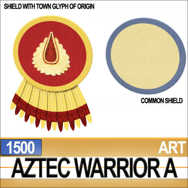 Aztec Warrior A 1500 3D model_8