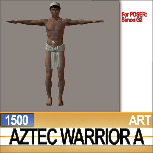 Aztec Warrior A 1500 3D model_11