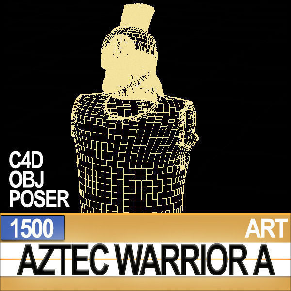 Aztec Warrior A 1500 3D model_18