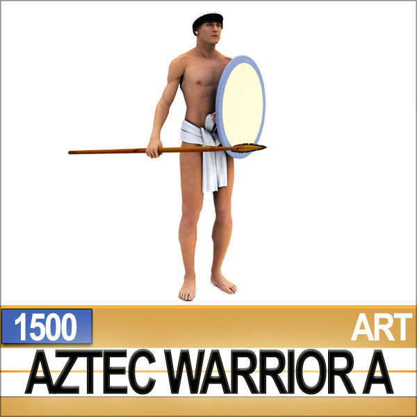 Aztec Warrior A 1500 3D model_4