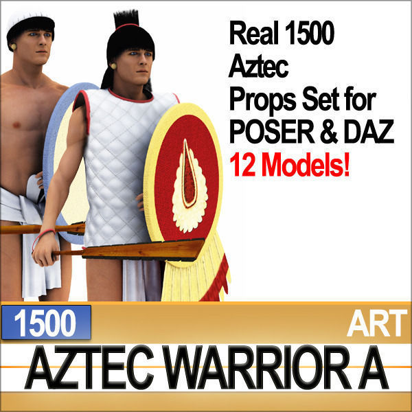 Aztec Warrior A 1500 3D model_19
