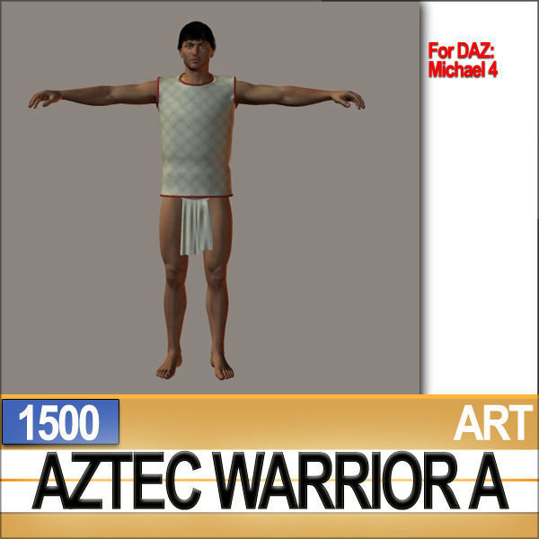 Aztec Warrior A 1500 3D model_12