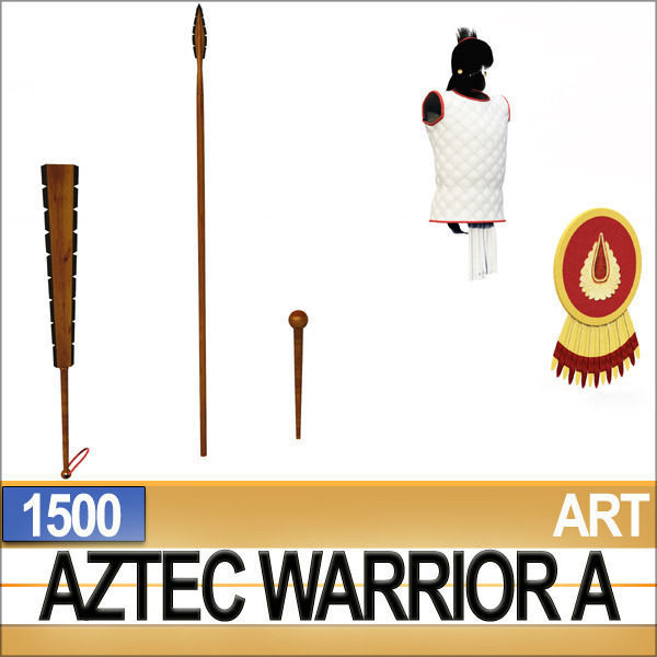 Aztec Warrior A 1500 3D model_7