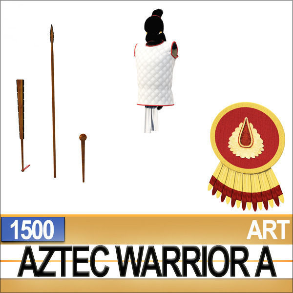 Aztec Warrior A 1500 3D model_5