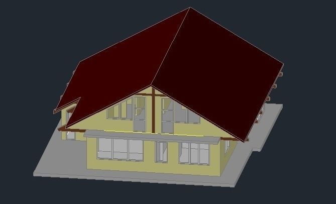 Two floor house 3D model_1