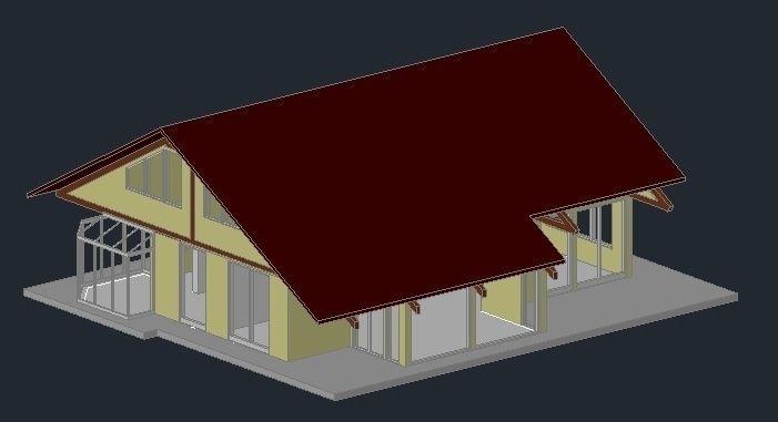 Two floor house 3D model_2