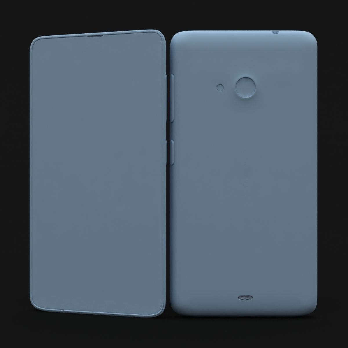 Microsoft Lumia 535 and Dual SIM Orange Low-poly 3D model_23