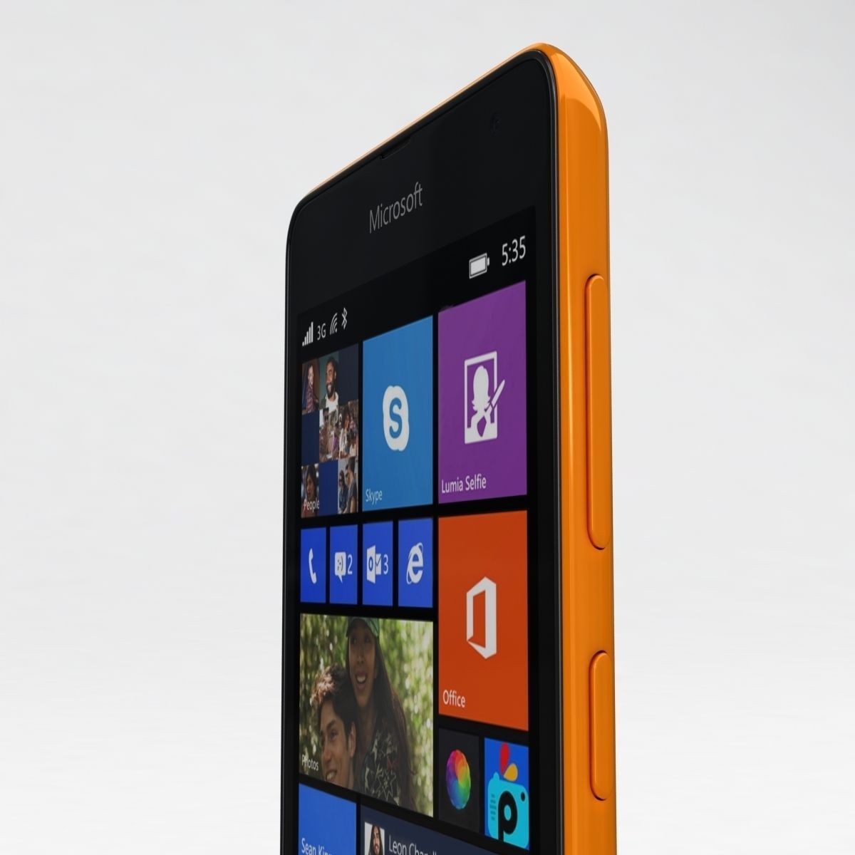 Microsoft Lumia 535 and Dual SIM Orange Low-poly 3D model_17