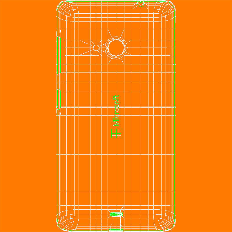 Microsoft Lumia 535 and Dual SIM Orange Low-poly 3D model_22