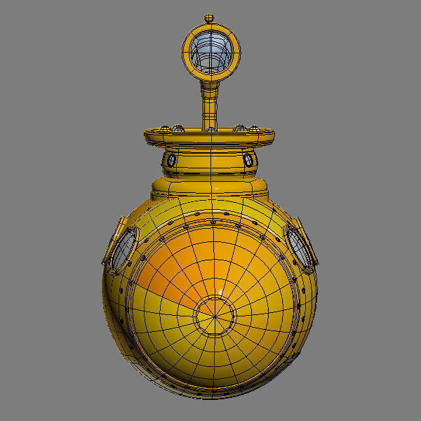 Submarine Low-poly 3D model_3