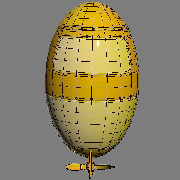 Submarine Low-poly 3D model_5