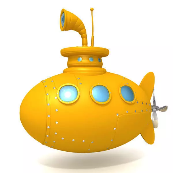Submarine Low-poly 3D model_0