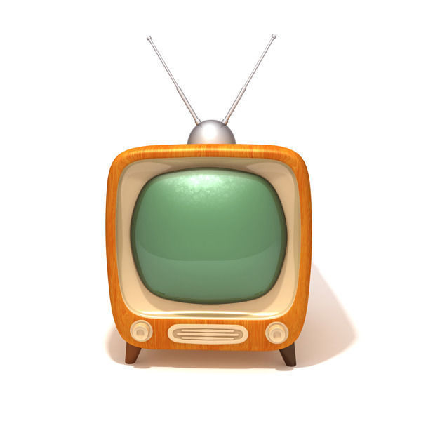 TV retro television Low-poly 3D model_1