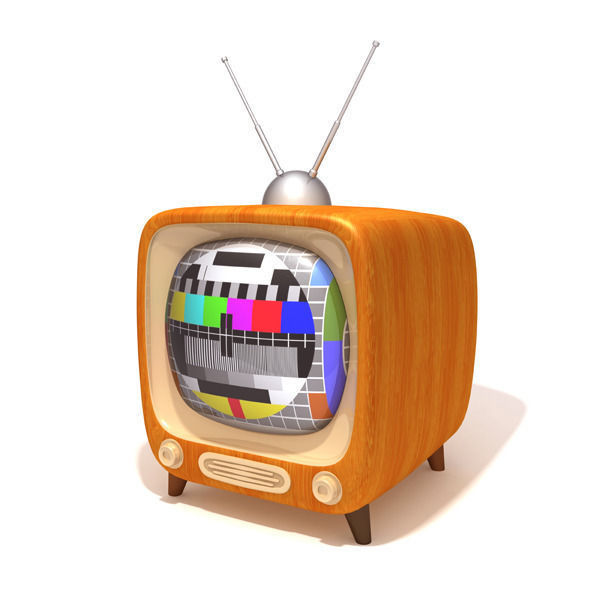 TV retro television Low-poly 3D model_2