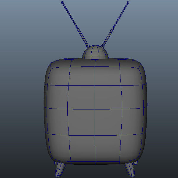 TV retro television Low-poly 3D model_5