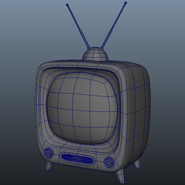 TV retro television Low-poly 3D model_3