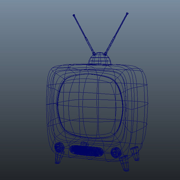TV retro television Low-poly 3D model_6