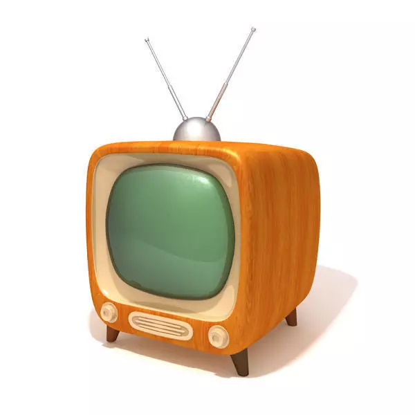 TV retro television Low-poly 3D model_0