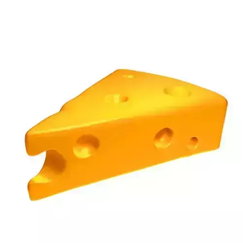 Cheese slice of Low-poly 3D model