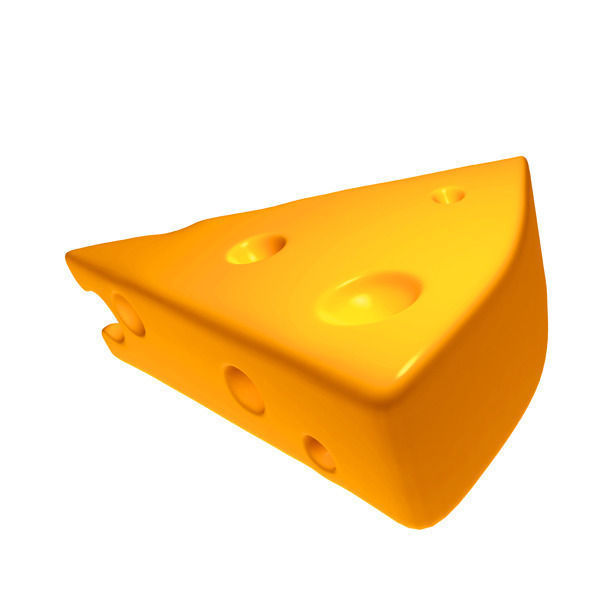 Cheese slice of Low-poly 3D model_2