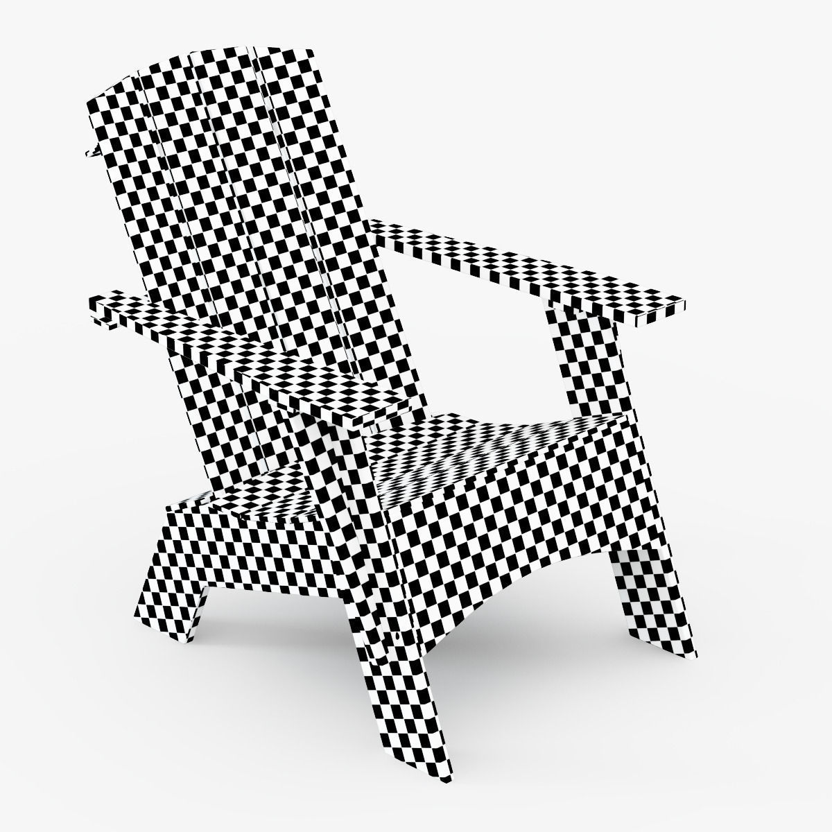 4-Slat Tall Adirondack Chair 3D model_2