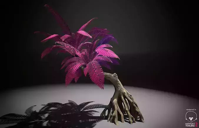 Alien Plant Fern Type 2 Low-poly 3D model
