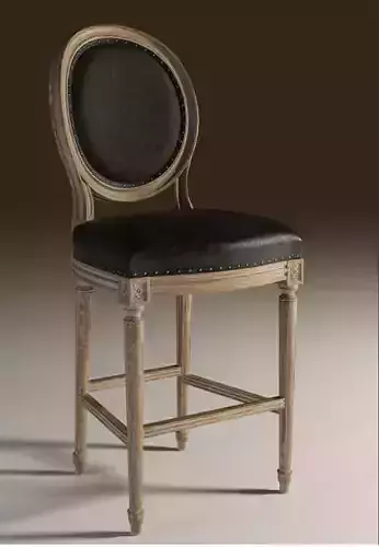 Louis round high bar stool