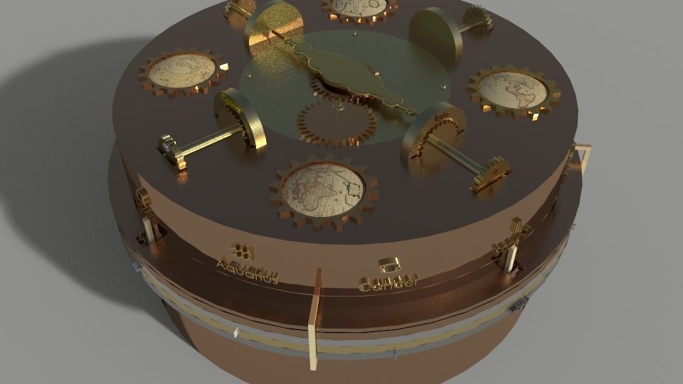 Steampunk Puzzle Box Free 3D model_5
