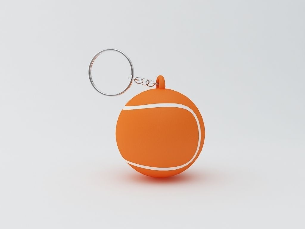 Tennis Ball Keychain  3D print model_3