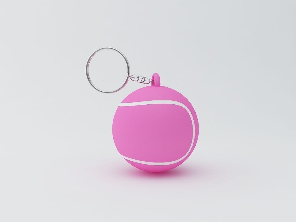 Tennis Ball Keychain  3D print model_1