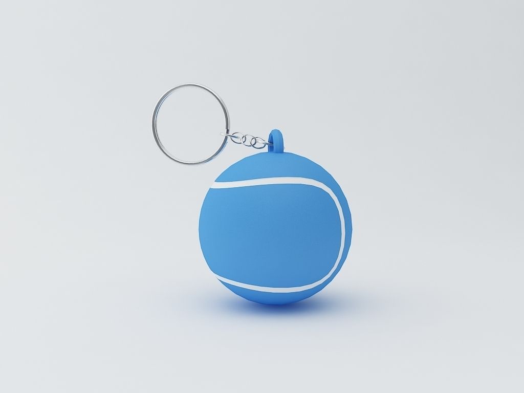 Tennis Ball Keychain  3D print model_4