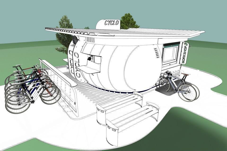 Cyclo Cafe Concept Free 3D model_4