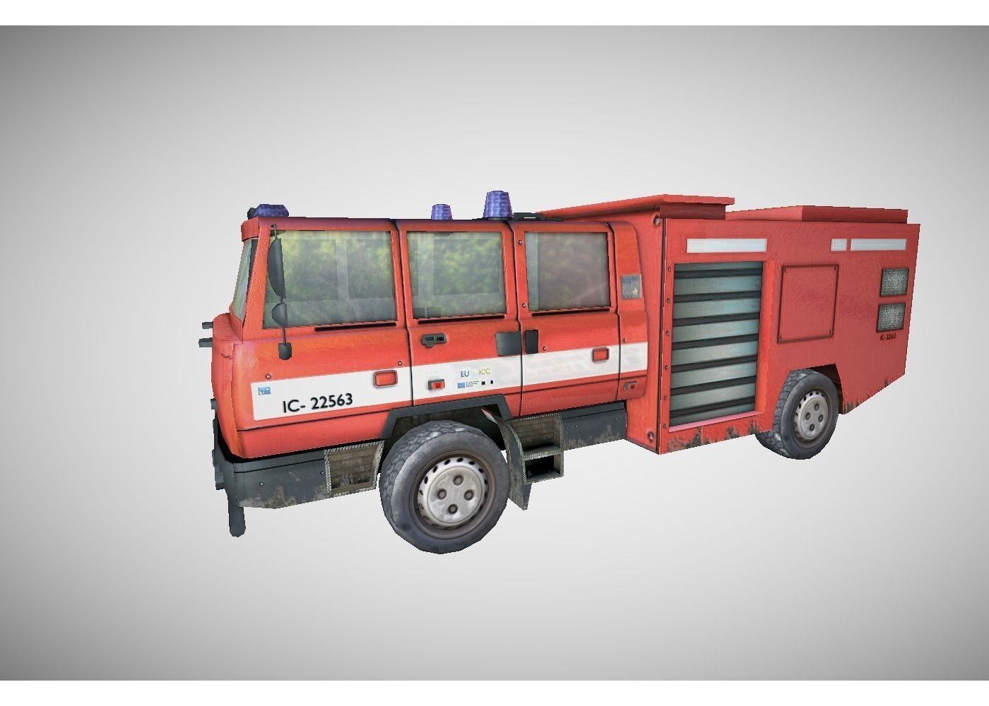 3D model low poly fire truck VR / AR / low-poly | CGTrader