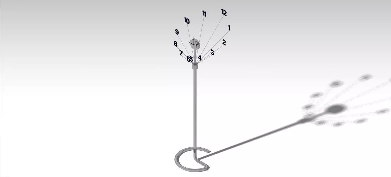 Clock on pole Free 3D model
