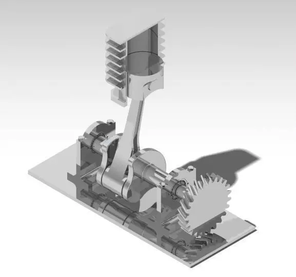 Cylinder gearbox Free 3D model_0