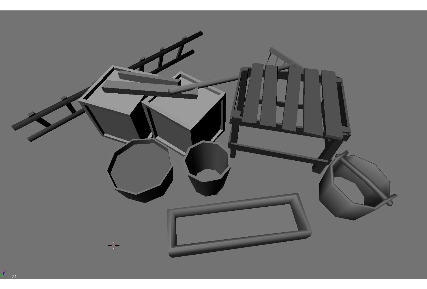 low poly medieval props Low-poly 3D model_1